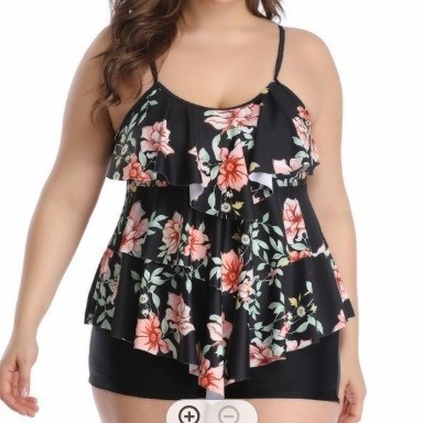 Shorts - Tankini Wanita Bikini Motif Bunga Ukuran