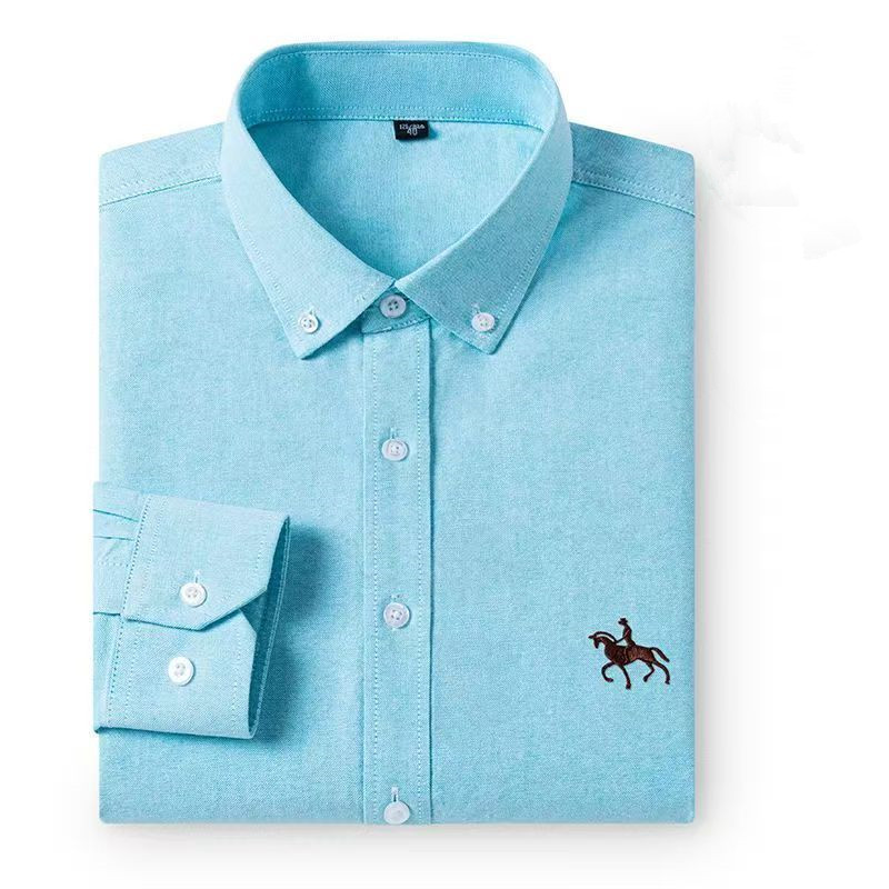 Oxford Cotton Casual Shirt Business - Kemeja Oxford Pria 100% Katun, Lengan