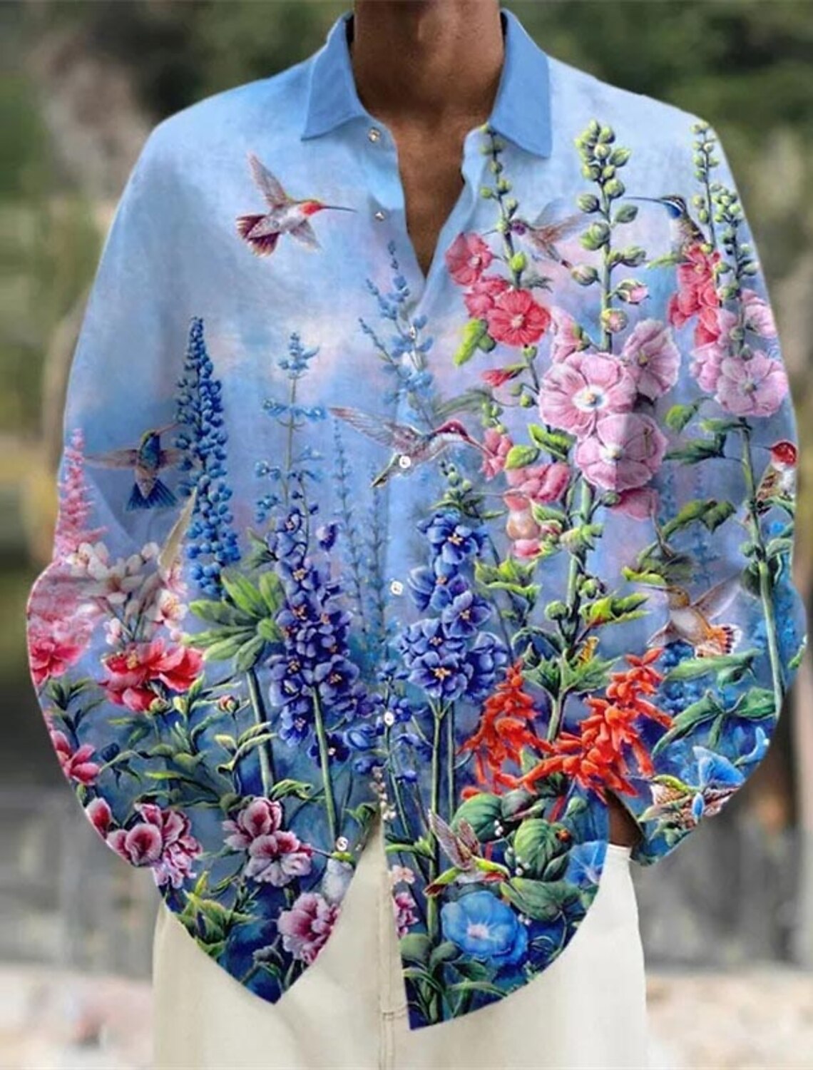 Kemeja pria kemeja Linen pakai - Vintage Hawaiian Floral Shirt ulasan dan harga