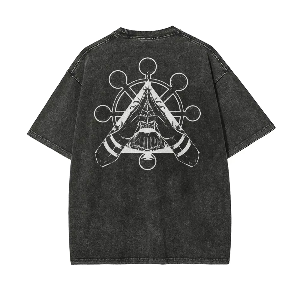 Kaos Jujutsu Kaisen Sukuna Pri - Acid Wash Vintage Graphic T Shirt ulasan dan harga