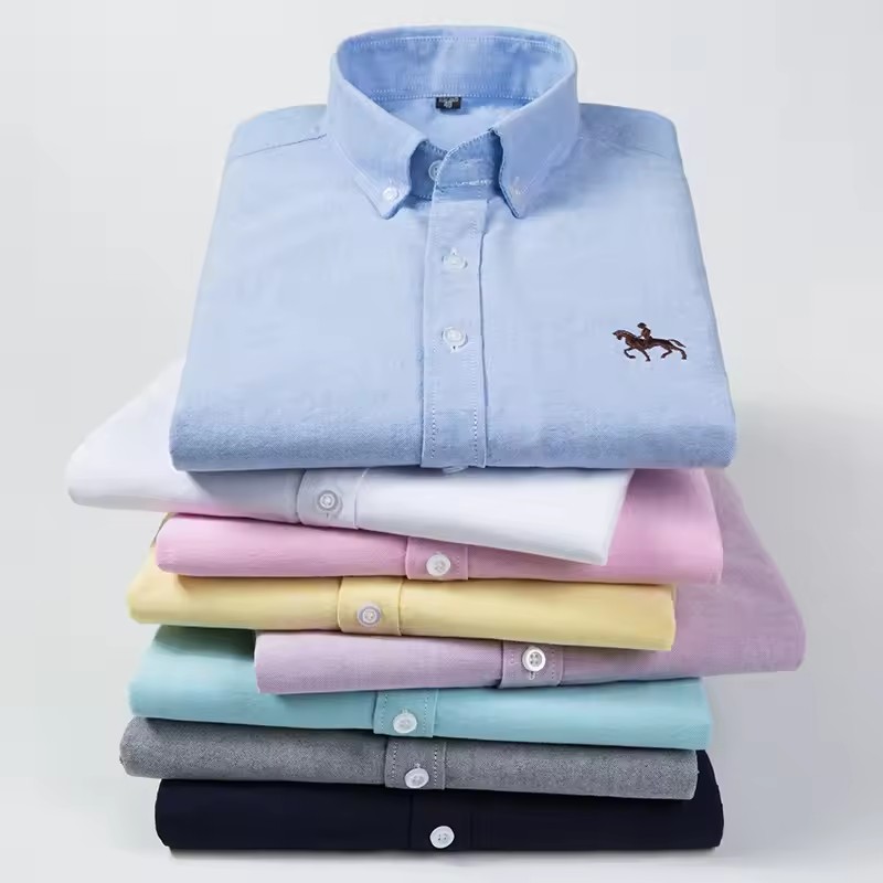 Kemeja Oxford Pria 100% Katun, - Oxford Cotton Casual Shirt Business ulasan dan harga